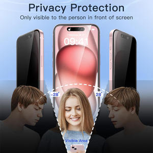 28 °   Защитное стекло Anti-SPY для iPhone 14/15 Pro Max с инструментом для установки, пылезащитным комплектом, 9H HD, устойчивое к царапинам - Product Image 2