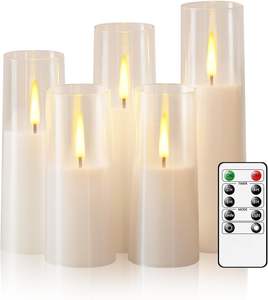 Bougies Pilier LED en Plastique à Piles, Sans Flamme, Télécommandées, Écologiques, pour Mariage, Pâques, Halloween, Ramadan - Vente en Gros - Product Image 1