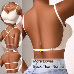 Nuovo Stile <span class=keywords><strong>Reggiseno</strong></span> Senza Cuciture con Ampia <span class=keywords><strong>Schiena</strong></span> <span class=keywords><strong>Scoperta</strong></span>, Spalline Sottili, <span class=keywords><strong>Schiena</strong></span> <span class=keywords><strong>a</strong></span> U Ampia, Traspirante per Donne - Product Image 4