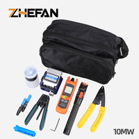ZHEFAN, cuchilla de fibra FTTH de alta calidad, medidor de potencia óptica y localizador Visual de fallas, kit de herramientas de fibra óptica