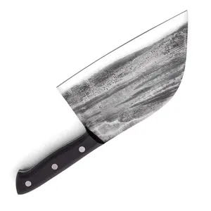7英寸手工锻造高碳包钢塞尔维亚厨师厨房切刀切屑切块阔肉刀