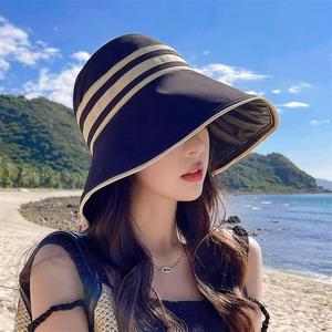 หมวกปีกกว้างสำหรับฤดูร้อน ป้องกันแสงแดด ระบายอากาศได้ดี พับเก็บได้ เหมาะสำหรับกิจกรรมกลางแจ้ง ชายหาด ท่องเที่ยว สไตล์ผู้หญิง - Product Image 3