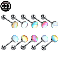 Anneaux de piercing pour langue de qualité implantable Freya, bijoux de piercing corporel en titane, clous de nez et boucles d'oreilles en cristal tendance pour femmes