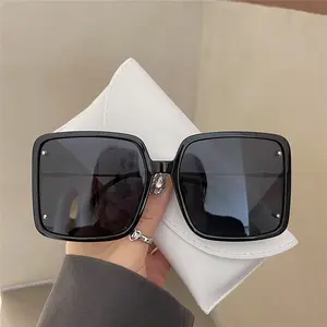 Güneş gözlüğü büyük boy lüks marka Vintage PC büyük çerçeve metal moda raybanable güneş gözlüğü yeni Trend gözlük