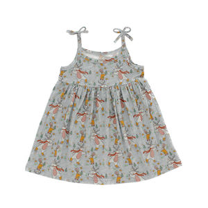 Fantaisie été doux bambou coton bébé filles jupes petite fille princesse jarretelles robes avec nœud à l'avant pour les enfants - Product Image 1