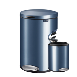 Poubelle ronde en acier inoxydable de 12L à pédale pour hôtel, seau de rangement debout en plastique PP pour salle de bain, poubelle de 5L - Product Image 5