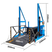 Plateforme élévatrice mobile hydraulique à câble en acier galvanisé de 2000 kg avec table de 2x1,6 m pour le chargement et le déchargement