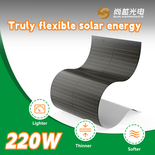 220W High-Power CIGS Flexible Solar Panel 360° Rollable for Large Commercial Projects