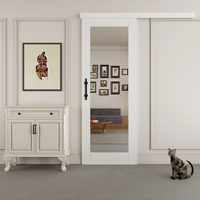 Porte coulissante miroir Wekis en verre pré-assemblée avec kit de quincaillerie complet, plusieurs options de taille pour placard et armoire (vente en gros)