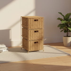 Набор из 3 плетеных корзин ручной работы из натурального ротанга: экологичные, многофункциональные, для хранения, мягкие, прямоугольные, для декора дома и организации офиса - Product Image 6