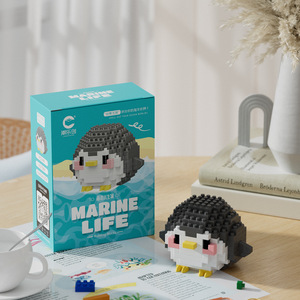 I Micro mattoni educativi del mondo del mare impostano animali fai da te Mini blocchi di costruzione di organismi marini giocattoli impilabili in plastica per età 5-7 anni - Product Image 3