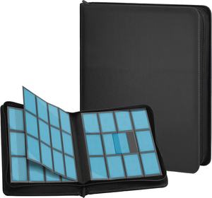 Album de rangement Torson 12 pochettes en cuir PU et velours pour plus de 480 cartes Pokémon, Commander, MTG, TCG, avec fermeture éclair, pour cartes et photos - Product Image 1