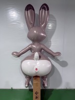 Figurine de lapin gonflable géante en PVC personnalisée de 180 cm avec bouche et sphère pour adulte, poupée lapin en vinyle durable de haute qualité avec 5 sphères