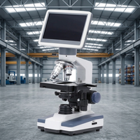 LED Illumination School Lab Microscope with 7 Inch Monitor