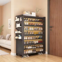 Vente à chaud armoire à chaussures avec panneau perforé armoire à chaussures multicouche métal acier grande capacité pour entrée chambre stockage de chaussures
