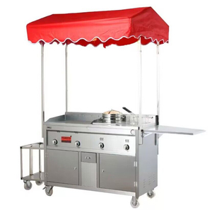 Carrito de Comida Ambulante Comercial, Carrito de Comida con Ruedas para Parrilla, Freidora, Barbacoa, Camión de Comida Móvil - Product Image 2