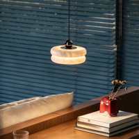 Lustre de chevet en albâtre espagnol, style minimaliste italien, lumière de luxe décorative, ambiance de chambre à coucher