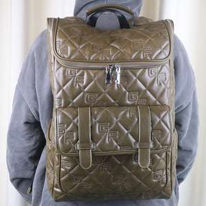 Custom Designer Style Men's <b>Quilted</b> PU Leather Laptop Travel Bag, Large Capacity Business Bag Manufacturer - Product Image 1
