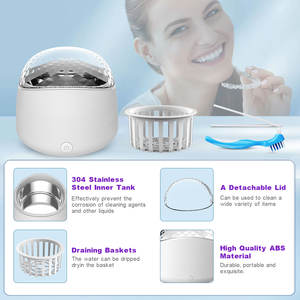 <span class=keywords><strong>Limpiador</strong></span> Ultrasónico de 40kHz para Uso Doméstico, Capacidad de 200ml, para Joyería, Dentaduras Postizas, Retenedores, Protectores Bucales - Alimentación USB/Eléctrica - Product Image 3