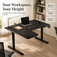 Bureau de jeu en bois de style moderne AOR de type L, bureau d'ordinateur, bureau d'apprentissage ergonomique, respectueux de l'environnement, vente en gros d'usine