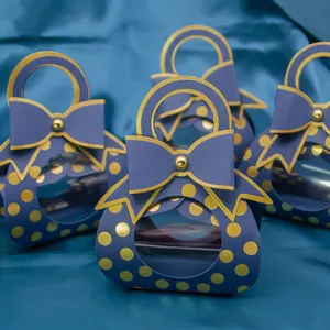 Taşınabilir parti düğün hediye kutuları çikolata tedavi şeker hediye çantası bebek duş doğum günü partisi dekorasyon