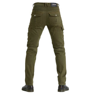 Nouveau pantalon de <span class=keywords><strong>moto</strong></span> en coton anti-chute, coupe slim décontractée, noir, multi-poches, pour homme et femme, toutes saisons - Product Image 4