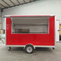 Restauration rapide BBQ Mini remorque de nourriture carrée entièrement équipée pour les hot-dogs Taco Pizza Traiteur Snack-Foods pour l'extérieur Catring