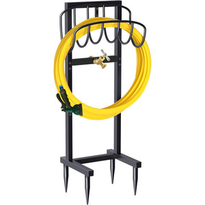 Soporte independiente para manguera de jardín, estante metálico para almacenamiento de mangueras, con capacidad para hasta 150 pies de manguera. - Product Image 1
