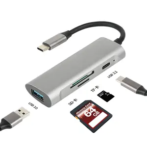4-в-1 док-станция Type-C USB 3,0 концентратор один-четыре разветвитель USB-C концентратор SD-считыватель карт OTG передача данных
