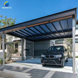 Abri de voiture extérieur SUNTO en aluminium, imperméable et ignifuge, pour 3 voitures, avec cadre en aluminium de haute qualité et revêtement en poudre - Product Image 1