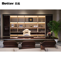 Archivador de Madera de Lujo con Iluminación, Diseño con Ruedas y Cerradura Ajustable para Almacenamiento Multifuncional de Oficina
