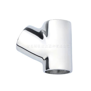 Raccord en T droit en acier inoxydable 316 poli miroir à 60 degrés, épaissi, pour applications marines, type générique - Product Image 4