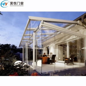 Verrière moderne autoportante en aluminium, imperméable, avec toit plat en verre trempé, pour terrasse d'hôtel - Product Image 4