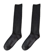 Calcetines de lana para mujer MU, de punto trenzado, a media pantorrilla, color liso clásico, para otoño, ecológicos, ultra suaves y cómodos para el día a día