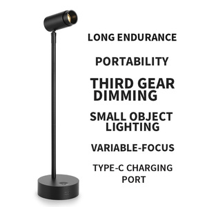 <span class=keywords><strong>Lampe</strong></span> de bureau moderne à ampoules néon, commande par interrupteur, construction en acier inoxydable et aluminium, hauteur réglable, <span class=keywords><strong>lampe</strong></span> de lecture en cristal - Product Image 4