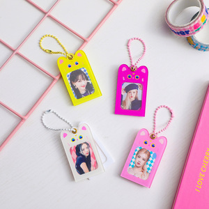 Porte-clés créatif avec pendentifs en <span class=keywords><strong>plastique</strong></span>, protection de cartes, Collection de cartes d'identité, porte-Badge Photo en PP, porte-carte Photo - Product Image 2