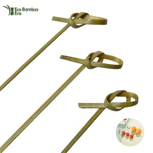 100% bambú Natural Mini flor nudo palillos de bambú desechables 2,5 pulgadas cóctel palillos a granel - Product Image 1
