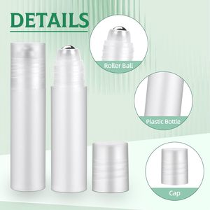 Vente en gros de flacons roll-on en PP blanc de 10 ml, 15 ml, 20 ml, 30 ml, givrés, mats, imprimés UV, vides, pour huiles essentielles et parfums, avec bille métallique - Product Image 3