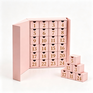 Boîte de compte à rebours de Noël personnalisée réutilisable en forme de livre, 24 tiroirs, carton rigide, design haut de gamme, bonbons, cadeaux, promotions de vacances - Product Image 1