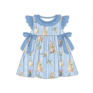 GSD3534 Custom <b>Baby</b> <b>Girl</b> Summer white daisy short sleeve <b>Dress</b> Wholesale <b>dress</b> - Product Image 5