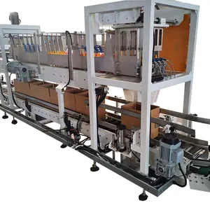 Shuhe automatic carton box packing machine drop loading case packer for bottles cans