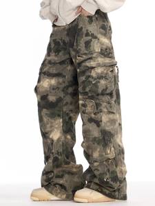 Pantaloni Jogging Retrò Multi-tasca Mimetici da Esterno, Pantaloni Dritti da Uomo, Pantaloni Mimetici Impilabili Larghi e Aderenti - Product Image 3