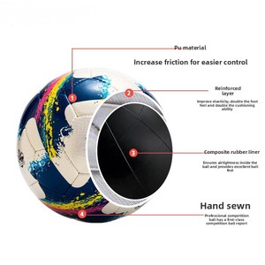 כדורגל תפירה ידנית Yinjoy מספר 5, דמוי עור נחש, מעור PU, למבוגרים, עמיד, מעור אמיתי וגומי, משקל 0.4-0.45 ק\\\"ג - Product Image 2