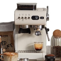 Machine à expresso semi-automatique avec broyeur intégré, pression de 20 bars, interrupteur à bascule en métal rétro pour le bureau