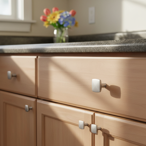 Gebürsteter Nickel-Zinklegierung Moderner Quadratischer Schrankknopf für Küche, Schlafzimmer, Kleiderschrank, Badezimmer, Schubladen – OEM-Fertigung - Product Image 2