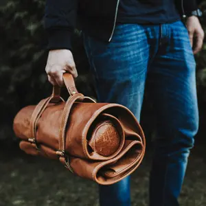 विंटेज शैली चमड़ा और साबर Bartend यात्रा बैग बारटेंडर रोल बैग Bartend बैग