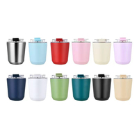 Vente en gros de tasses à café en acier inoxydable 304 à double paroi, isolées thermiquement, sans BPA, anti-fuite, avec logo personnalisé