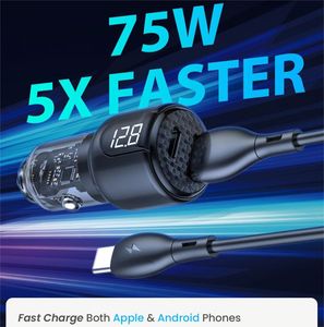 Cargador de Coche USB-C de Carga Súper Rápida, Adaptador PD3.1 para Encendedor de Cigarrillos, Salida de 30W, Voltímetro, Material GAN - Product Image 4