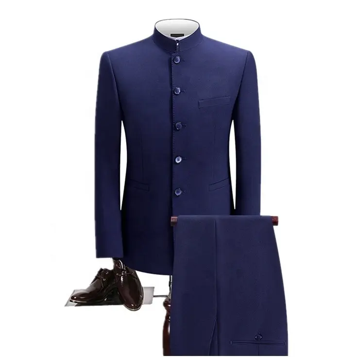 Beta 2022 Manufacturer's new men's Zhongshan Slim Tang two-piece fashion casual business suit