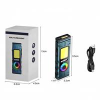 Mini lampe torche EDC portable rechargeable en aluminium avec LED COB, laser vert et clip RGB violet pour le camping et la réparation